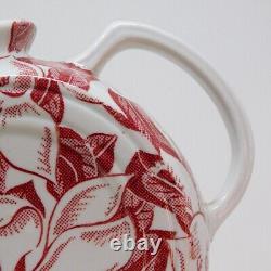 Tepco Red Magnolia Water Pitcher Restaurant Ware Ice Lip Vintage