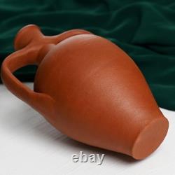 Terracotta Double Handled Amphora Water Jug, Clay Pitcher, Wine Carafe, Home Terracotta Double Handled Amphora Water Jug, Clay Pitcher, Wine Carafe, Home