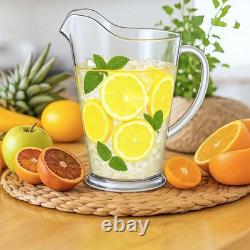 Tessco 12pk Plastic 60oz Clear Pitchers Restaurant Beverage Jugs Large