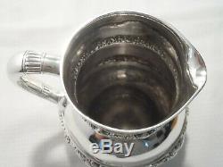 Tiffany & Co Antique Sterling Silver Water Pitcher Ornate Repousse Bands 19th C