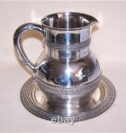 Tiffany & Co Antique Victorian Dated 1880 Sterling Silver Water Pitcher & Tray