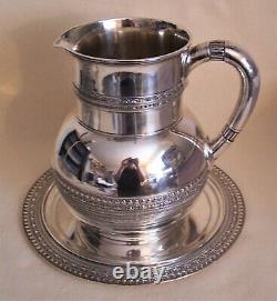 Tiffany & Co Antique Victorian Dated 1880 Sterling Silver Water Pitcher & Tray