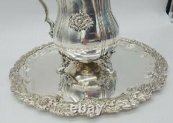 Tiffany & Co. Chrysanthemum Water Pitcher & Plate Sterling Silver