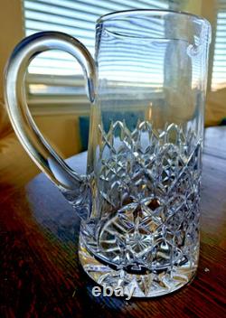 Tiffany & Co Crystal Pitcher Diamond-Cut Pattern 9 Tall Barware Water Juice Jug