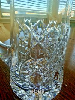Tiffany & Co Crystal Pitcher Diamond-Cut Pattern 9 Tall Barware Water Juice Jug