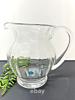 Tiffany & Co Glass Water Pitcher/Jug Vintage WithBox Made In England 7 Tall ML