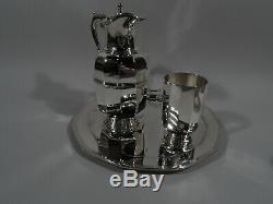 Tiffany Water Carafe & Cup on Tray 48175 & 20774 American Sterling Silver