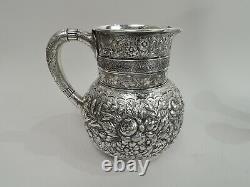 Tiffany Water Pitcher 3077 Antique Repousse American Sterling Silver 1873/91