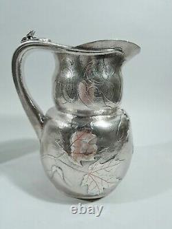 Tiffany Water Pitcher 5465 Antique Japonesque Frog Beetle American Mixed Metal