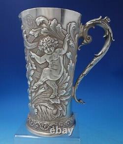 Tiffany and Co Sterling Silver Water Pitcher withGW and Mythological Putti (#5220)