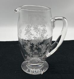 Tiffin Cherokee Rose Crystal Footed Water Pitcher