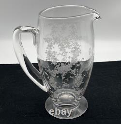 Tiffin Cherokee Rose Crystal Footed Water Pitcher