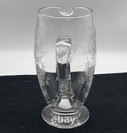 Tiffin Cherokee Rose Crystal Footed Water Pitcher