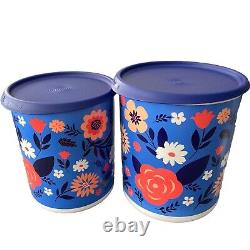 Tupperware Mexican Blue Floral Host 13 Pcs Canister Pitcher Jug Tumbler Set