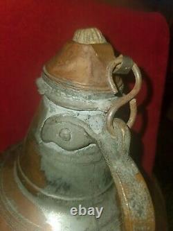 Turkish Antique Handcrafted Copper Water Pitcher Jug
