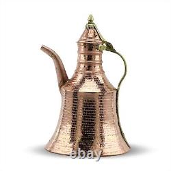 Turkish Copper Pitcher with Lid Traditional Water Jug 5 Liters Capacity