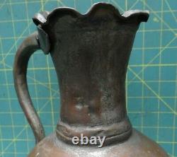 Turkish Copper Water Jug Pitcher Cramp Seam Antique hammered 1700s or 1800s