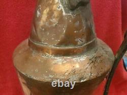 Turkish Copper Water Pitcher Jug -no lid Antique and Handcrafted