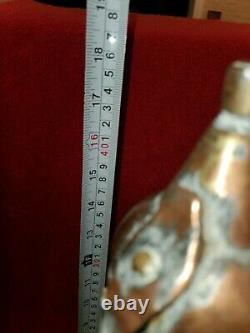 Turkish Copper Water Pitcher Jug w lid / Large / Antique, Handcrafted 18