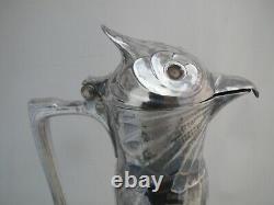 Unique WMF Silverplate Water Pitcher CLARET JUG with Hawk BIRD Hinged Lid