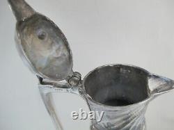 Unique WMF Silverplate Water Pitcher CLARET JUG with Hawk BIRD Hinged Lid