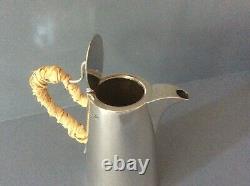 Unusual Antique Edwardian Solid Silver Lidded Hot Milk or Water Jug