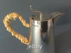 Unusual Antique Edwardian Solid Silver Lidded Hot Milk or Water Jug