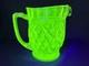 Uranium Glass Sowerby Water Pitcher Durham Suite Set 1 1/2 Pint Jug Vintage Deco