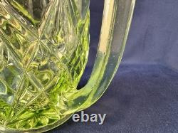 Uranium Glass Sowerby Water Pitcher Durham Suite Set 1 1/2 Pint Jug Vintage Deco