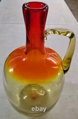 VINTAGE BLENKO GLASS 15 Water Pitcher, Rare Joel Myers Jug Color, 1.75 Gallon