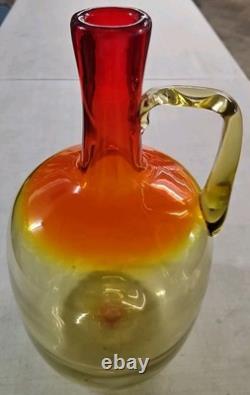 VINTAGE BLENKO GLASS 15 Water Pitcher, Rare Joel Myers Jug Color, 1.75 Gallon