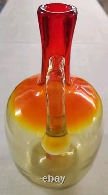 VINTAGE BLENKO GLASS 15 Water Pitcher, Rare Joel Myers Jug Color, 1.75 Gallon