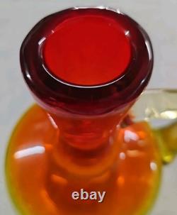 VINTAGE BLENKO GLASS 15 Water Pitcher, Rare Joel Myers Jug Color, 1.75 Gallon