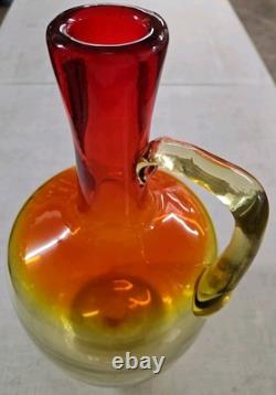 VINTAGE BLENKO GLASS 15 Water Pitcher, Rare Joel Myers Jug Color, 1.75 Gallon