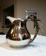 Vintage Silver Water Pitcher With Brass Antler Handle 9 X 5 X 7 Very Rare