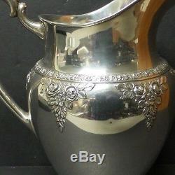 VINTAGE WALLACE NORMANDIE STERLING SILVER WATER PITCHER, 730 grams