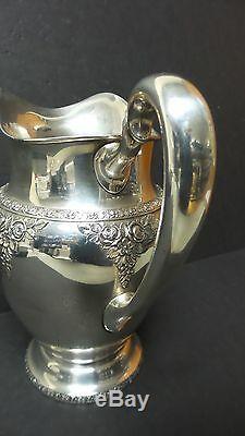 VINTAGE WALLACE NORMANDIE STERLING SILVER WATER PITCHER, 730 grams