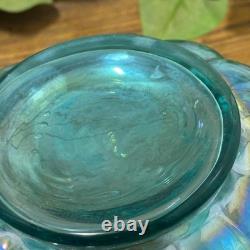 VTG Fenton Art Glass Mermaid Fish Scale Jacqueline Pitcher Water Jug Iridescent