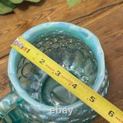 VTG Fenton Art Glass Mermaid Fish Scale Jacqueline Pitcher Water Jug Iridescent