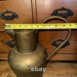 VTG Hammered Brass Ewer Water Pitcher Jug Vase Maudoux Dinant Holland 15.5 T