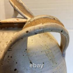 VTG Stoneware Pottery Water Wine Crock 22 Jug with Lid & Wood Spigot Handmade
