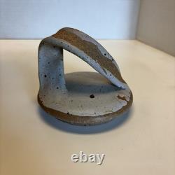 VTG Stoneware Pottery Water Wine Crock 22 Jug with Lid & Wood Spigot Handmade
