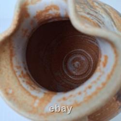 VTG Studio Art Pottery Stoneware Water Pitcher Jug Artist Signed OOAK Design