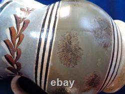 Very Large Antique Mocha Water/Milk Pitcher Jug Moss & Cat's Eyes Designs 8