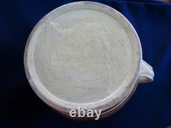Very Large Antique Mocha Water/Milk Pitcher Jug Moss & Cat's Eyes Designs 8
