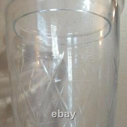 Very Large etched glass water pedestal dispenser bar jug pitcher elegant 27
