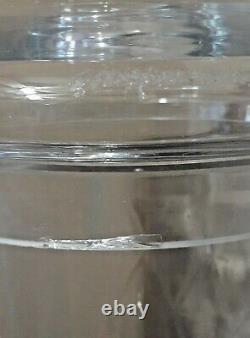 Very Large etched glass water pedestal dispenser bar jug pitcher elegant 27