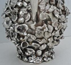 Very Rare Mining Sterling Silver Nugget Covered Water Pitcher Tane Mexican