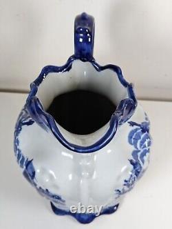 Victoria Ware Ironstone Flow Blue Basin Wash Bowl & Ewer Water Pitcher Jug Set