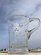 Victorian Glass Water Pitcher Jug Ewer Flask Blown Clear Glass, Calla Lily Murals